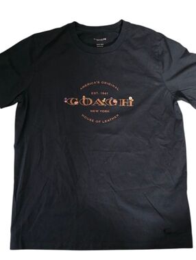 Coach House of Leather Floral Graphic Tee Black Medium